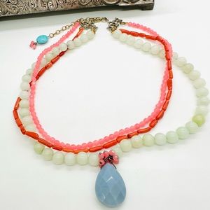 Vintage Coral Bead Stone Necklace